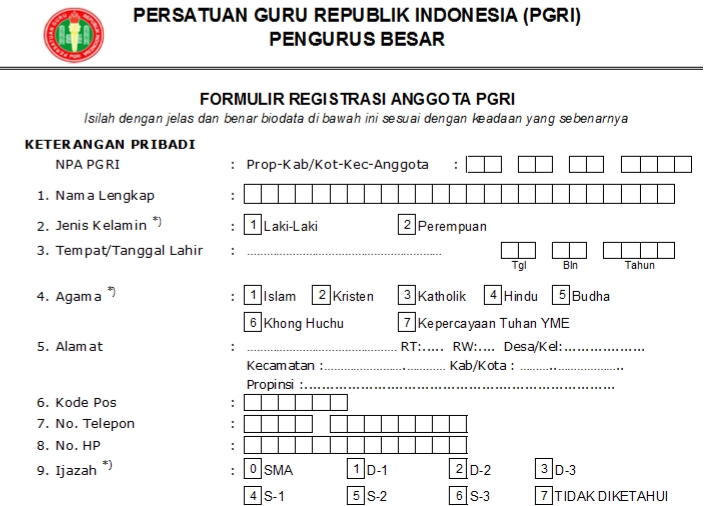 Pendaftaran PGRI Singkawang - Persatuan Guru Republik Indonesia Cabang Singkawang
